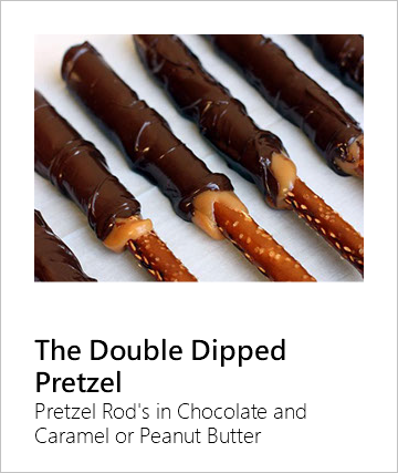 ﷯ The Double Dipped Pretzel Pretzel Rod's in Chocolate and Caramel or Peanut Butter 